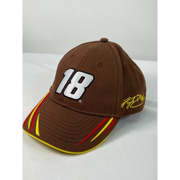 Kyle Busch #18 Joe Gibbs Racing Brown & Yellow NASCAR Adjustable Hat With M&Ms E - Picture 2 of 7